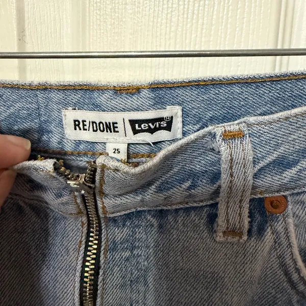 RE/DONE x LEVIS wide leg reworked jeans‎ exposed zipper size 25 - Image 6