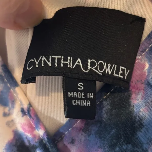 Cynthia Rowley Size S Abstract Purple Blue Faux-Wrap Sleeveless Maxi Dress - Image 5