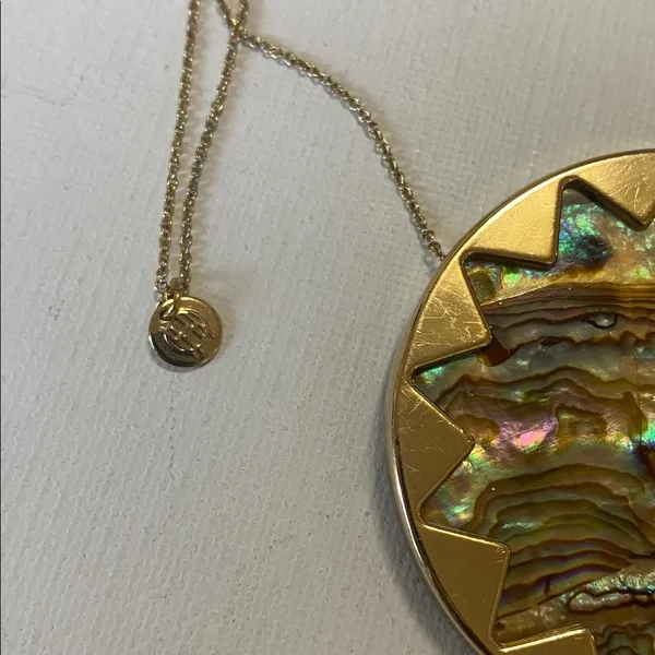 House of Harlow Gold and Abalone Pendant Necklace - Image 3