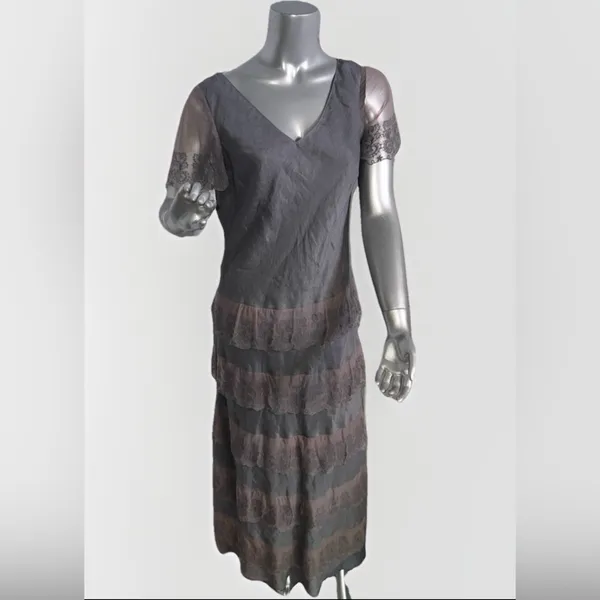 Sundance Sz 10 Women Maxi Dress Lace Tiered Linen Embroidered Whimsy Fairy Boho - Image 5