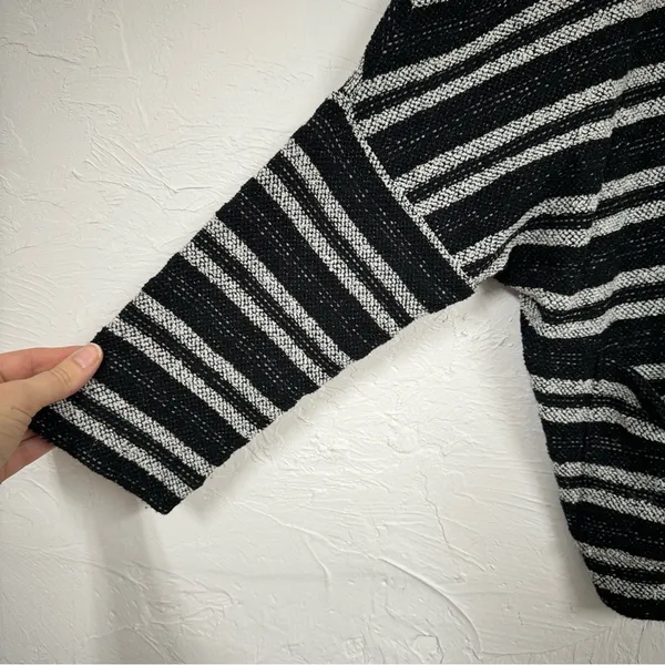 Madewell Grey Striped Slouchy Cardigan Sweater Womens Xs/S Oversized Boxy Boho - Image 3