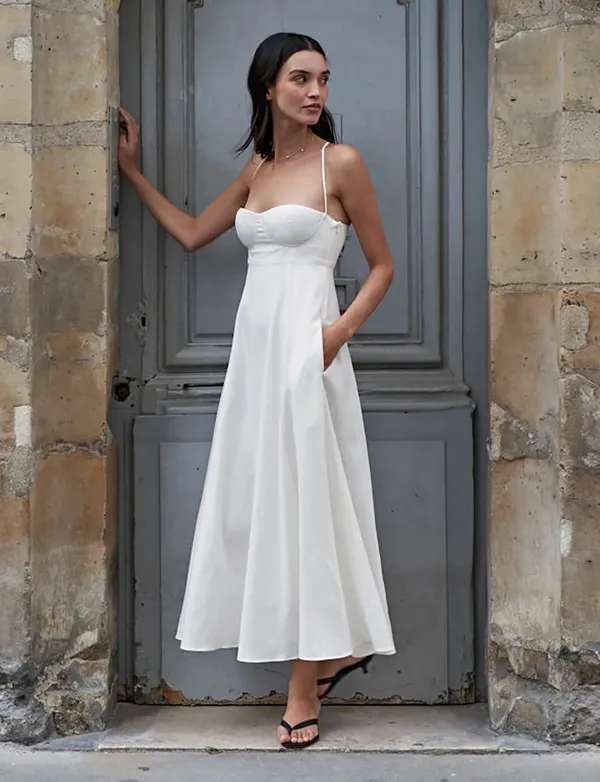 Nordstrom NEW Pixie Market Antonia Padded Bra White Dress - Image 4
