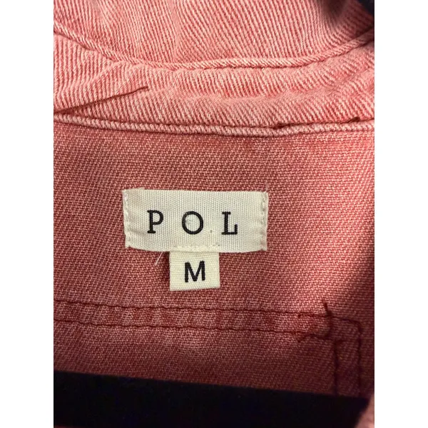 POL Sweet Talker Shacket Rusty Pink Distressed Oversized SMT1165D Size Medium - Image 7