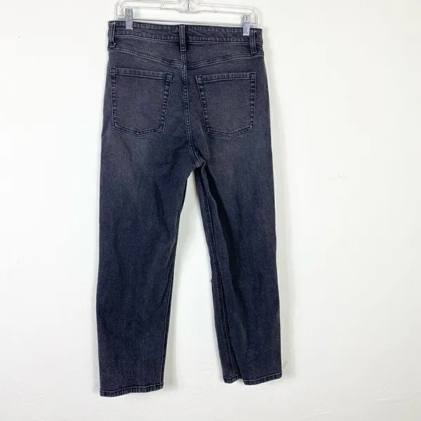 Wild Fable Grey Distressed Denim Highest Rise Straight Leg Jeans Size 10 - Image 3