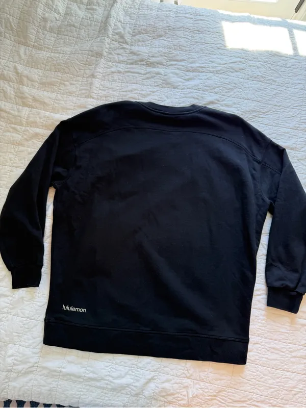 Lululemon Perfectly Oversized Crew Sweatshirt Black French Terry - Image 2