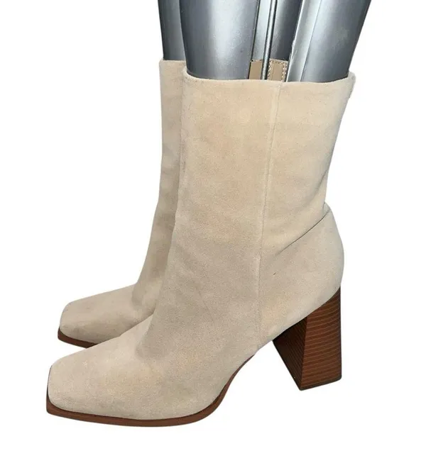 Sam Edelman Tan Suede Ivette Ankle Boots Booties Shoes Size 9.5 - Image 4
