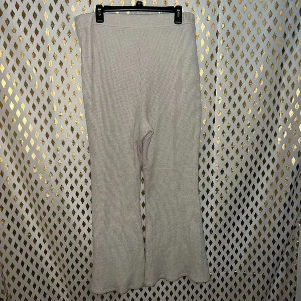 Aerie white waffle knit athletic wear loungewear sweatpants light cream nude siz - Image 2