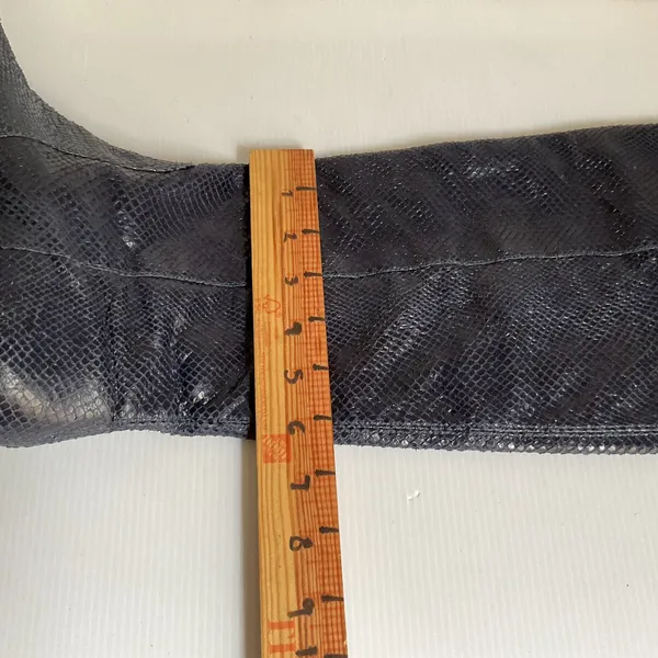 Pour La Victoire Blue Leather Boots Snakeskin Knee-High Women’s Size 8 Leather - Image 11