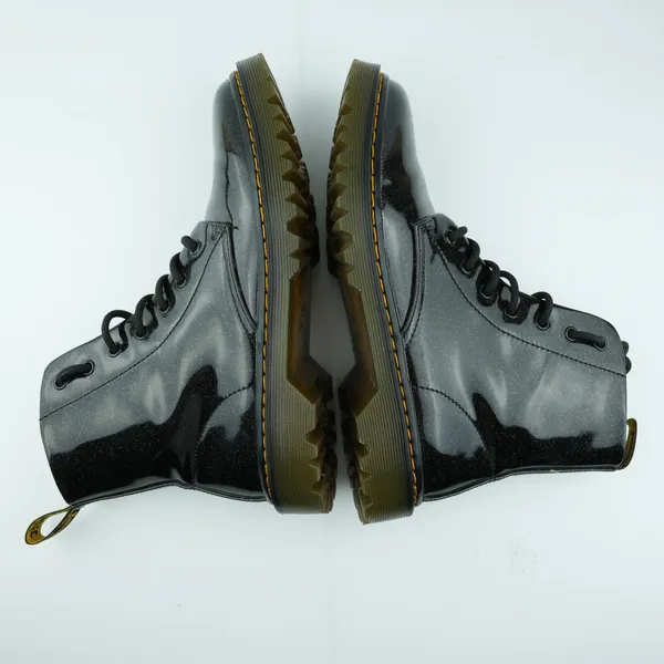 Dr‎ Martens Luana Combat Boots Womens 10 Black Patent Leather Glitter Sparkle - Image 6