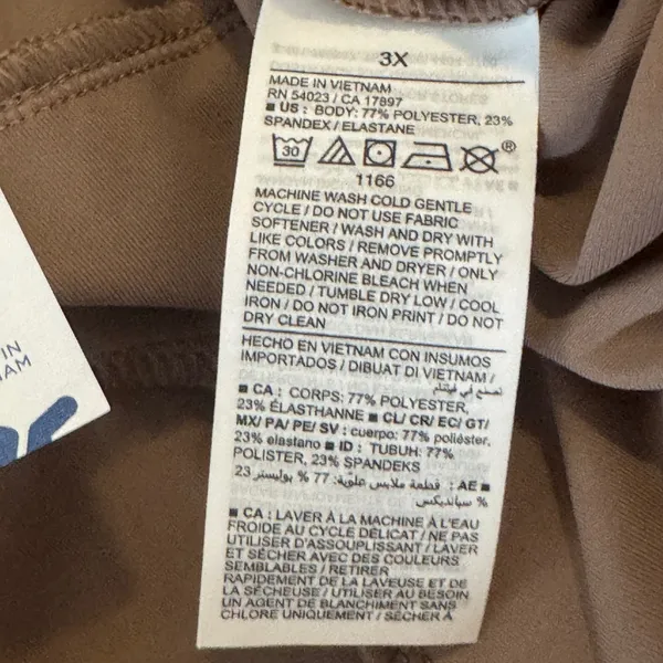 Old Navy PowerSoft Go-Dry Wide Leg Pants Tan Brown Plus Size‎ 3X High Waist New - Image 4