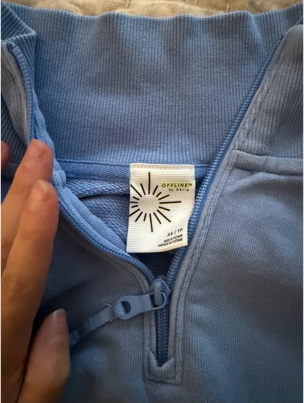 Offline by aerie Blue cropped q-zip  - Image 7