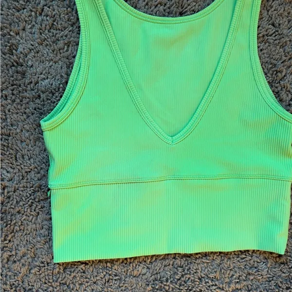 Lululemon Power Pivot Ribbed Tank Top Scream Green Size 4 - Image 4