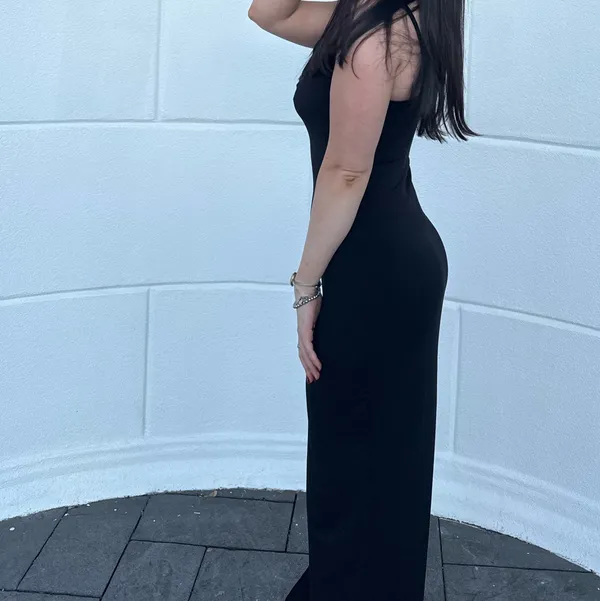 Boutique Black Slip Dress - Image 3