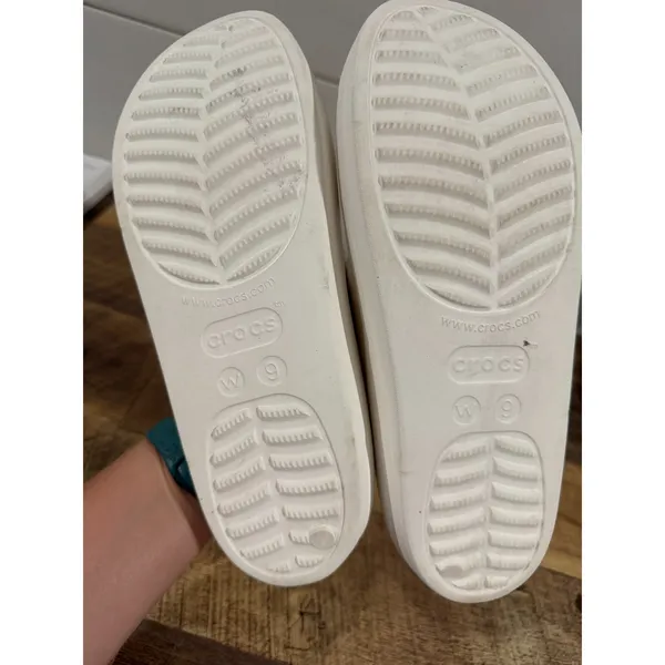 Crocs Baya Platform Sandals Women Sz 9 White Comfort Double Strap Slide Casual - Image 5