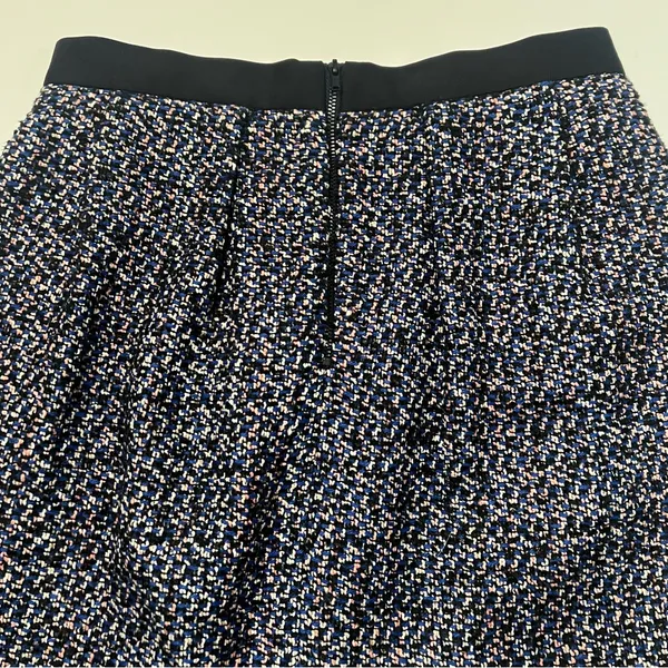 French Connection Multi-Color Tweed w/ Black Contrast A-Line Mini‎ Skirt Size 6 - Image 12