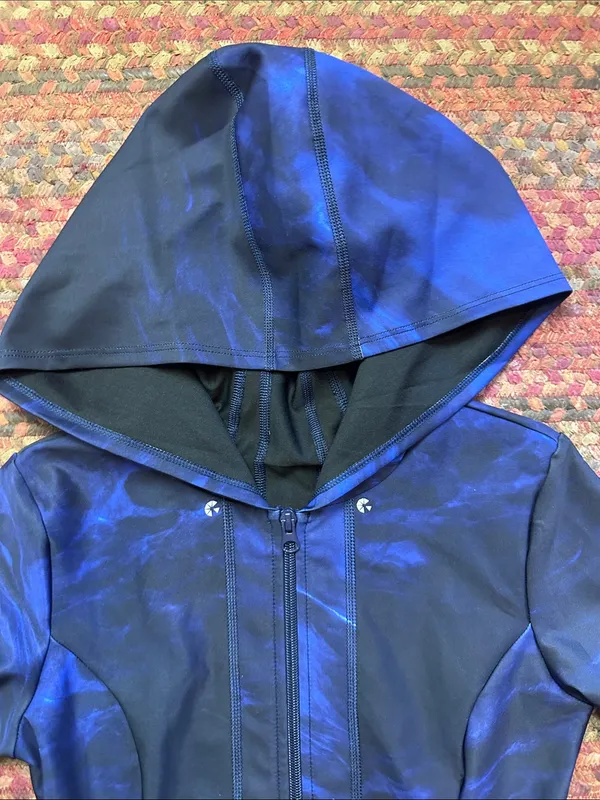 GHOST FLOWER WATER Navy & BLACK HOODED ACTIVE Jacket Blue - Image 3