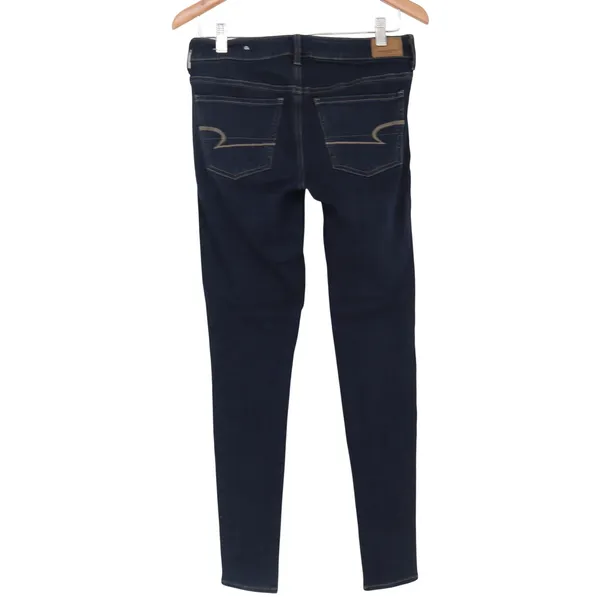 American Eagle Jeans Womens 4 Long Super Stretch X4 Dark Blue Skinny Excellent - Image 5