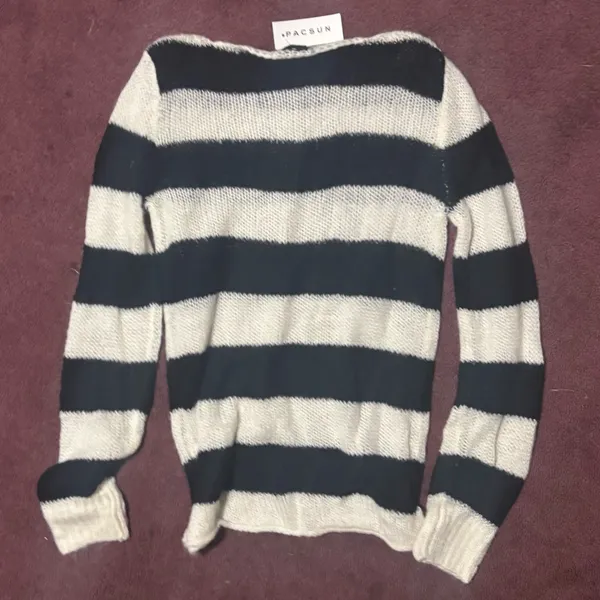 John Galt Black White Stripe Colette Sweater - Image 2