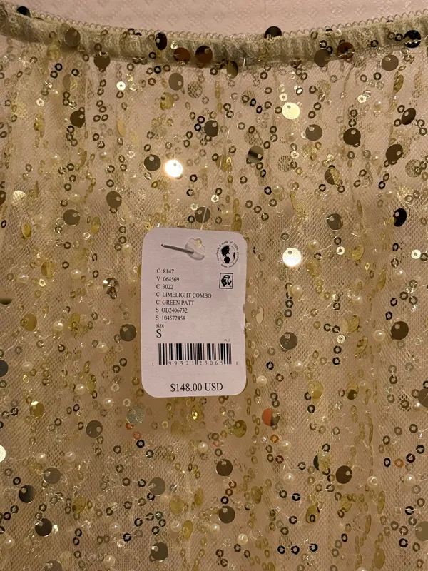 Free People Sequin-Embellished Shine On Midi Slip Skirt in Pale Gold - Image 8
