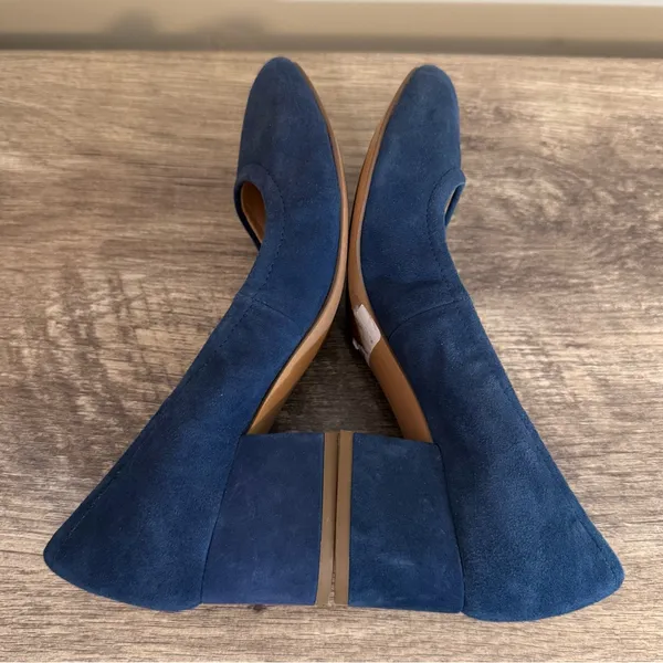Franco Sarto Fausta Low Heels Pumps Women’s Size 6 Blue Suede Office Modest - Image 12