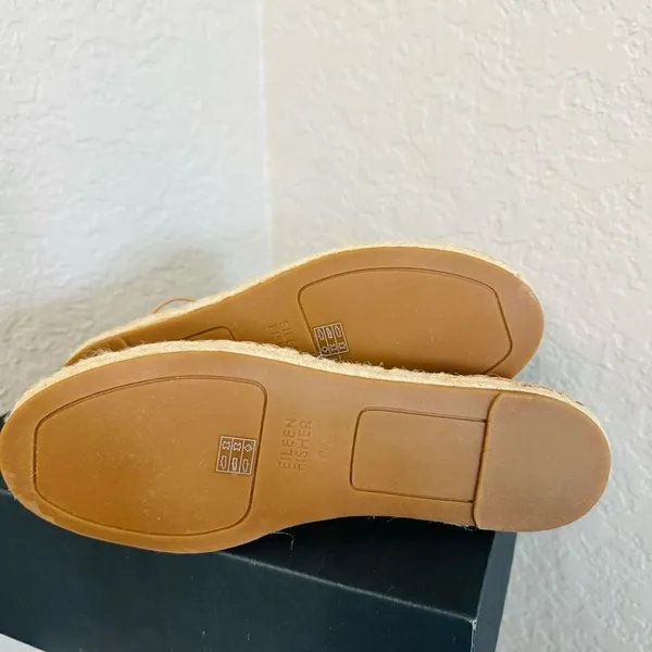 Eileen Fisher Lace-Up Leather Espadrille Sandal, Toffee Cream Pink Size 7.5, NWT - Image 2