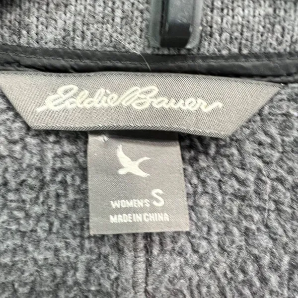 Eddie Bauer Jacket Womens S‎ Gray Black Down Fleece Puffer Insulated Full Zip - Image 11
