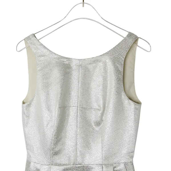Revolve Club Monaco Lana Dress in Silver Jacquard Mini Dress Sleeveless 00 XXS - Image 4