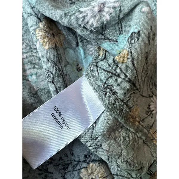 Maurices XL Blouse Womens Boho Green Floral Stretch‎ Neckline Off Shoulder - Image 6