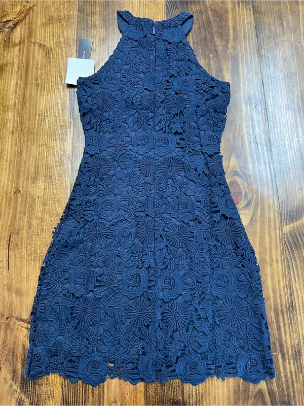 Lulus Love Poem Navy Blue Lace Mini Dress Size Small - Image 7