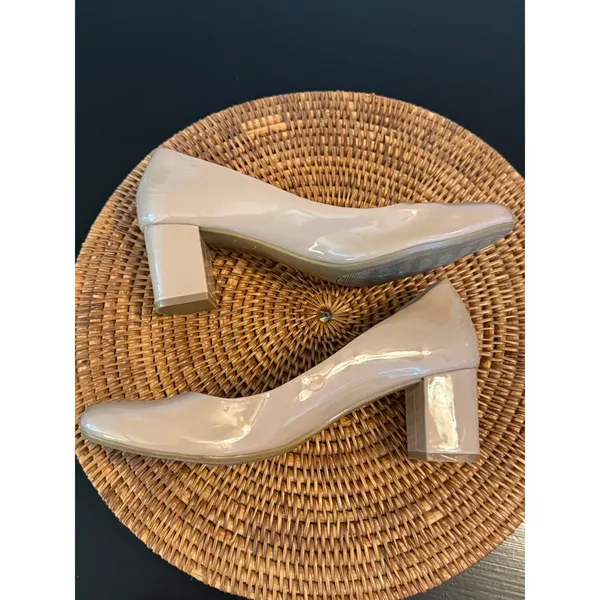 CL by‎ Laundry Nude Patent Block Heel Pumps Round Toe Shoes Size 8.5 ACF-001 - Image 11