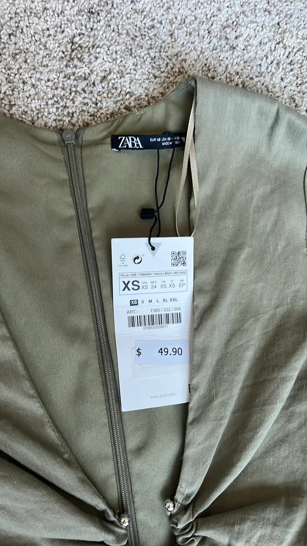 ZARA Green Mini Dress - Image 5
