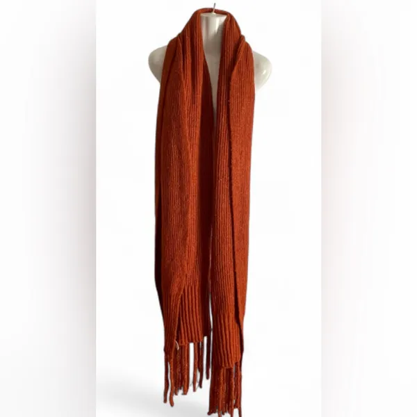 Free People Vibrant Orange Knit Accessory - Image 4