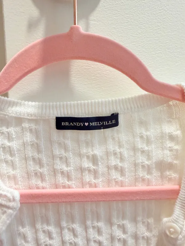 Brandy Melville Sweater White Knit Cable - Image 2