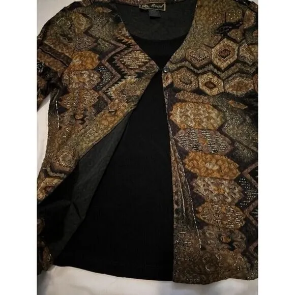 029-002 MIRASOL Size Large‎ Women Brown With Gold Accents Work Office L - Image 3