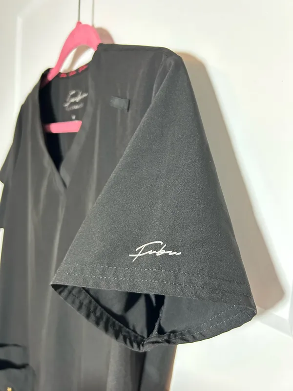 Women’s medium black scrubs medical top - Image 7