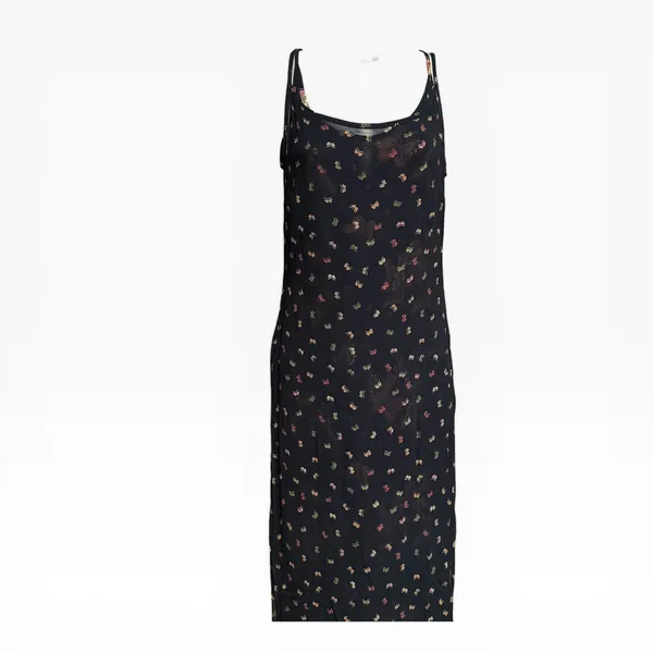 Lori Weidner Evenings Maxi Dress Womens 4 Black Excellent Butterfly Floral 90s‎ - Image 2