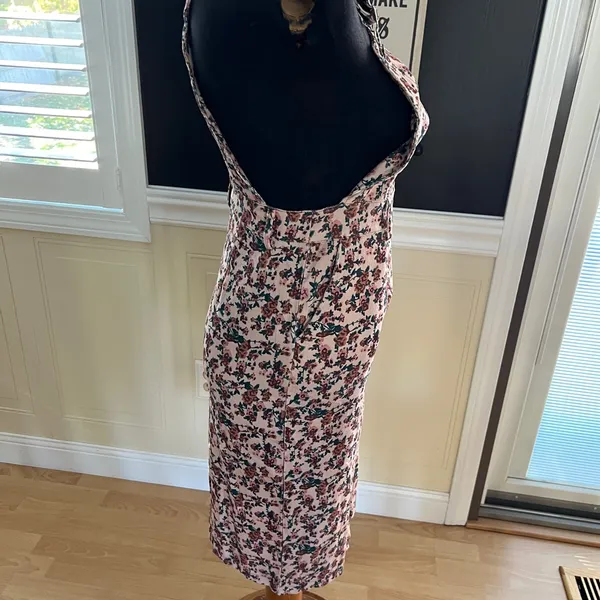 Clearance 50% off Vintage Floral Corduroy Overalls Dress, Small - Image 3