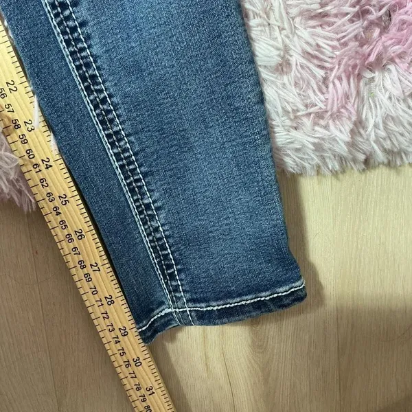 Rebel Soul Skinny Jeans Embellished Pockets‎ Dark Wash Denim - Image 6