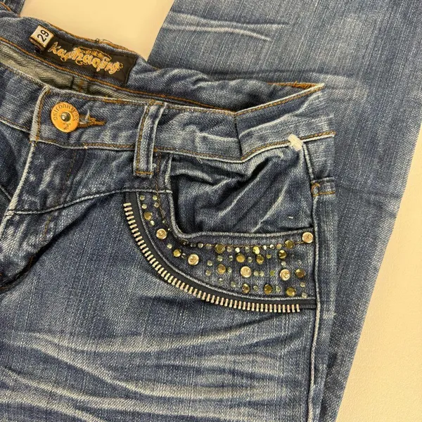 True Religion Y2K Denim Jeans with Gold Accents - Image 2