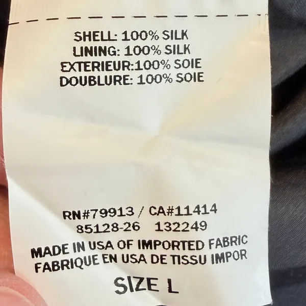 A Pea in the Pod Silk Maternity Dress L Charcoal Gray Empire Waist Cocktail - Image 5