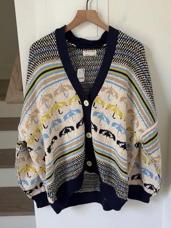 Free People We The Free Umbrella Day Cardigan in Ivory Combo NWT - Image 2