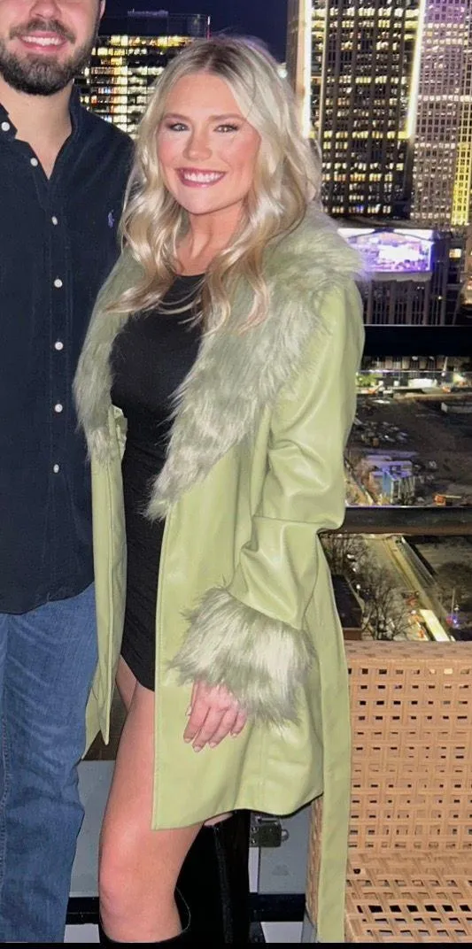 Revolve Leather/ Fur Coat - Image 2