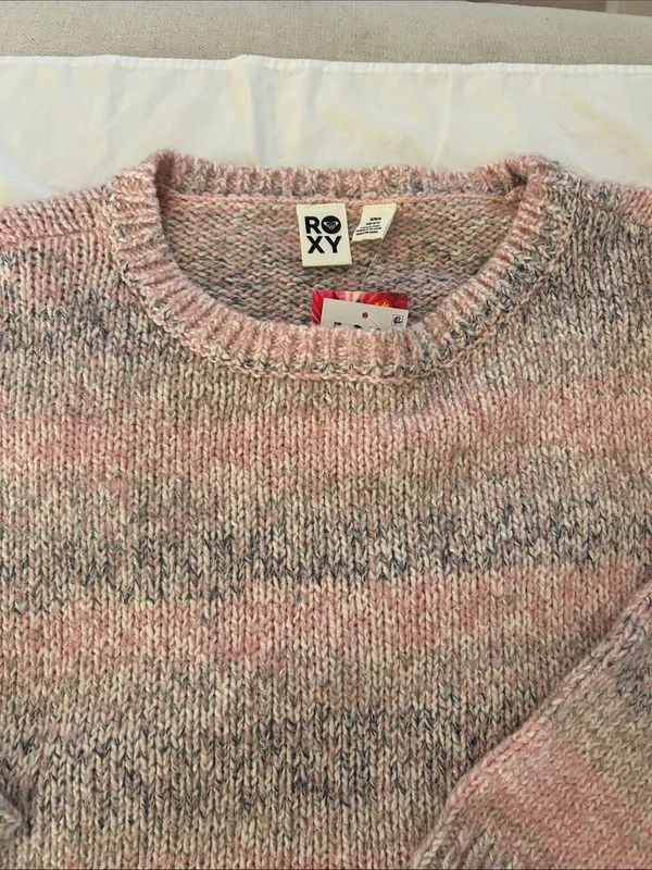 Roxy Swell Season Long Sleeve Sweater, Pink, Size Medium, NWT - Image 7