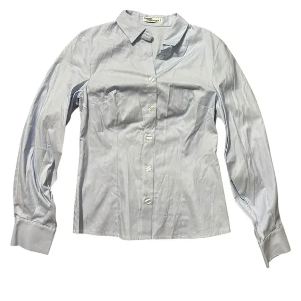 Mode Mischief Oversized Cinch Shirt Striped Cotton‎ Button Down XS Long Sleeve - Image 14