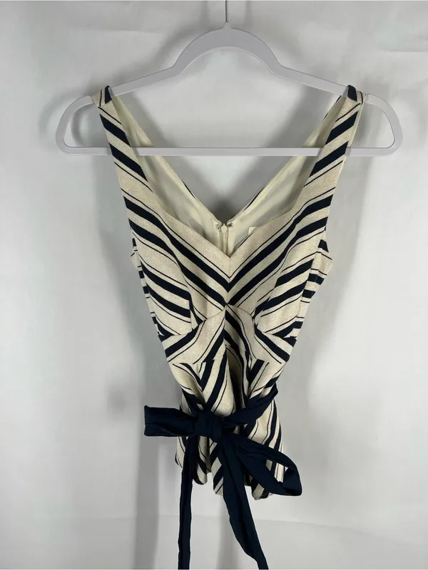 Maeve Anthropologie Mitered Stripe Peplum Top Size 6 - Image 2