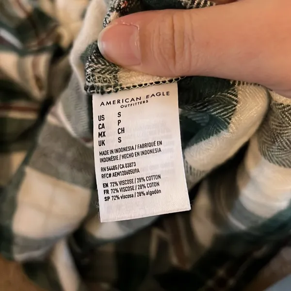 American eagle small plaid flannel‎ - Image 5