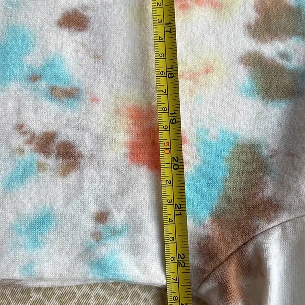 Wild Fable White Cropped Hoodie with multi color tie dye spots size S - Image 8