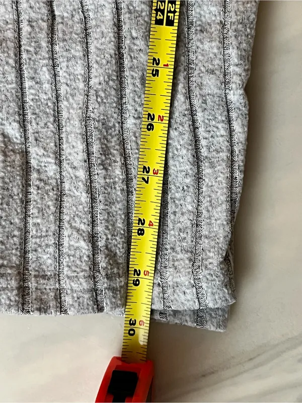 Womens Ribbed Lounge Set Gray Top Pants Side Stripe Soft Stretch Cozy 1XL - Image 8