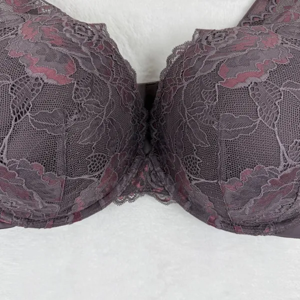 Torrid Curve 42DD Push-Up Plunge‎ Bra Lace Overlay Front Violet 12554068 NWT - Image 2