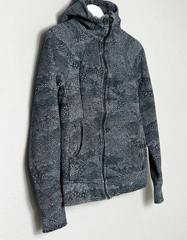 Lululemon Full Zip Floral Print Cotton Fleece Hoodie - Image 6